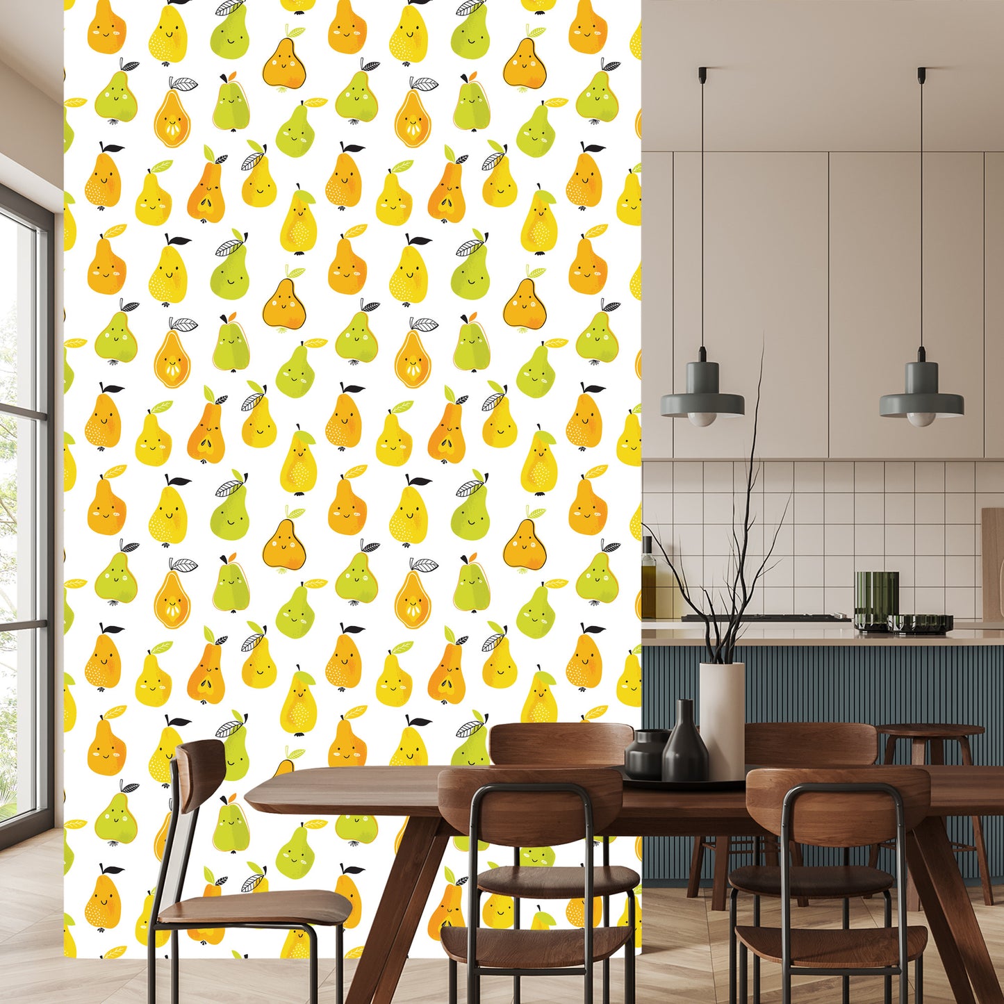 Wallpaper For Children - Colorful Happy Pears