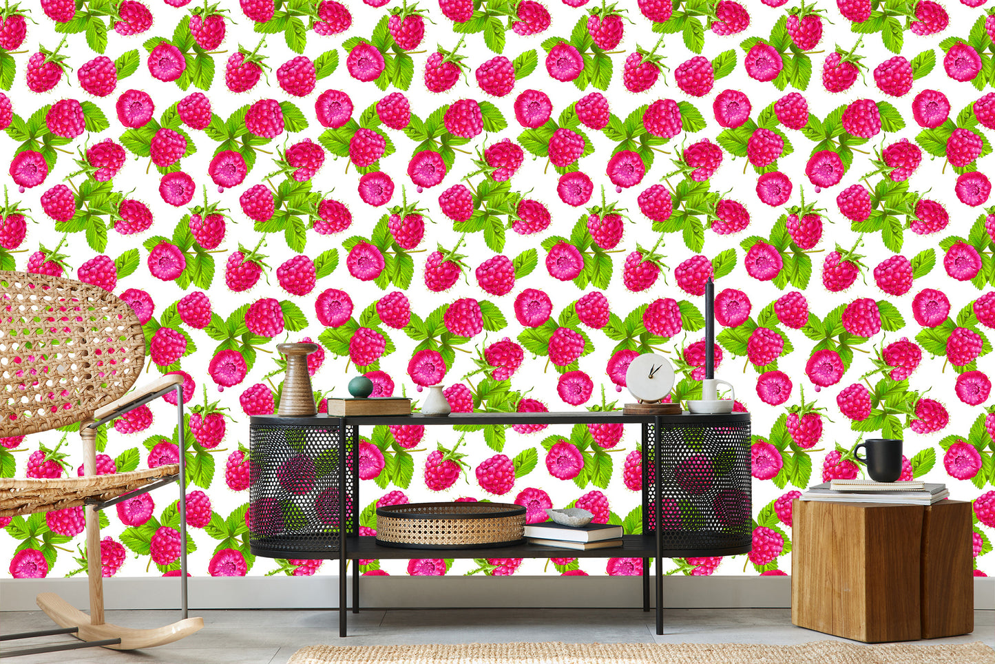 Wallpaper For The Kitchen - Juicy Raspberries