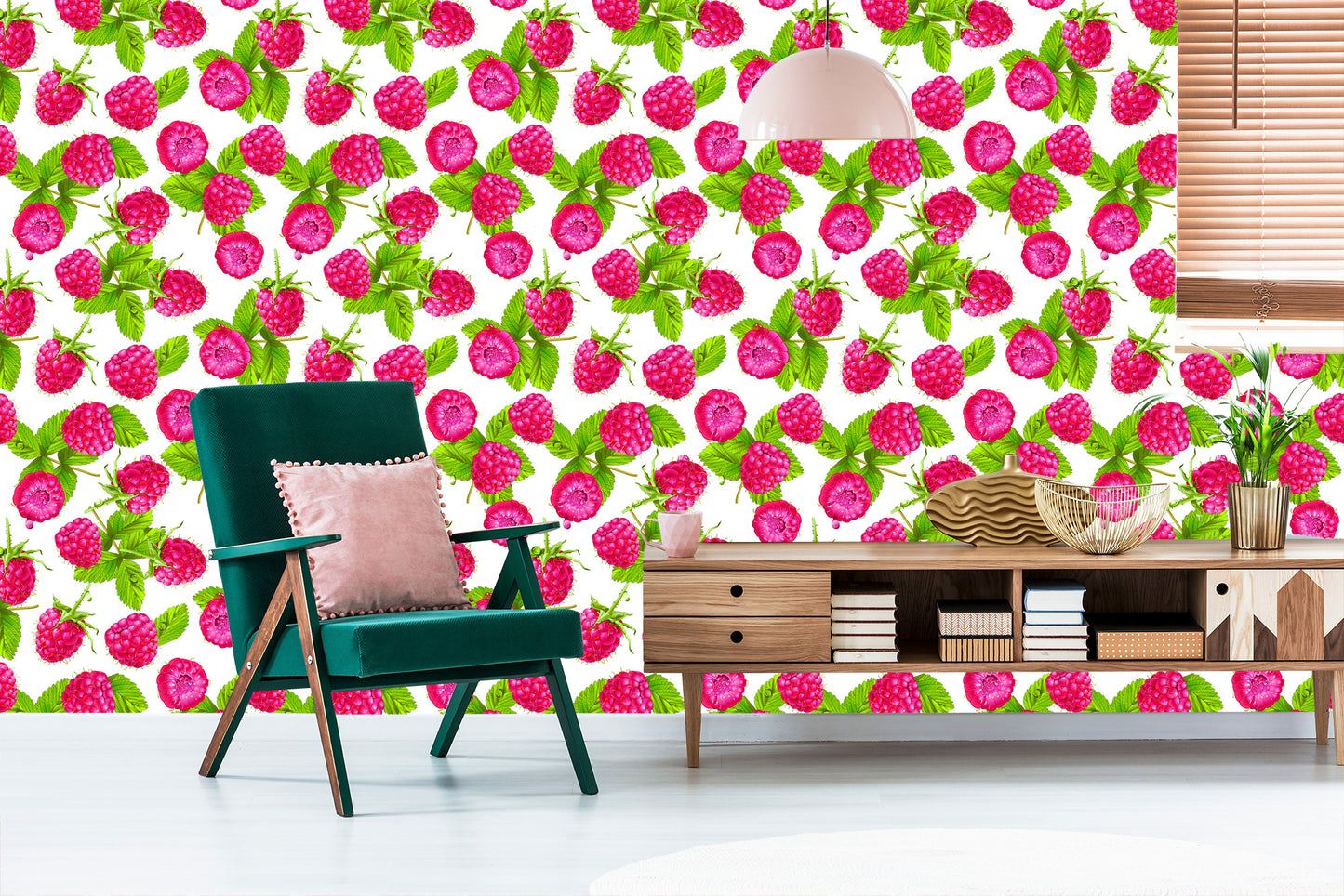 Wallpaper For The Kitchen - Juicy Raspberries