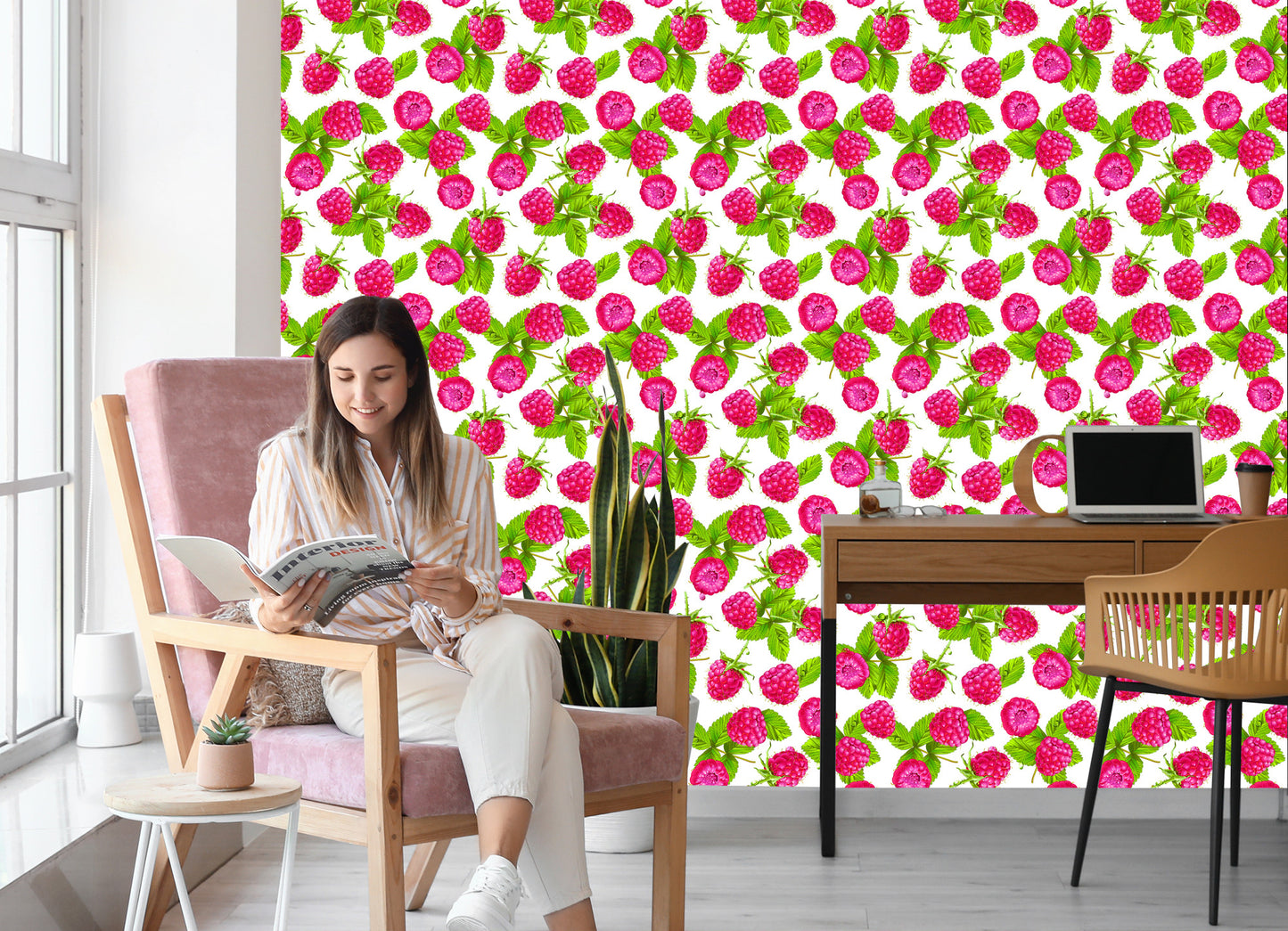 Wallpaper For The Kitchen - Juicy Raspberries