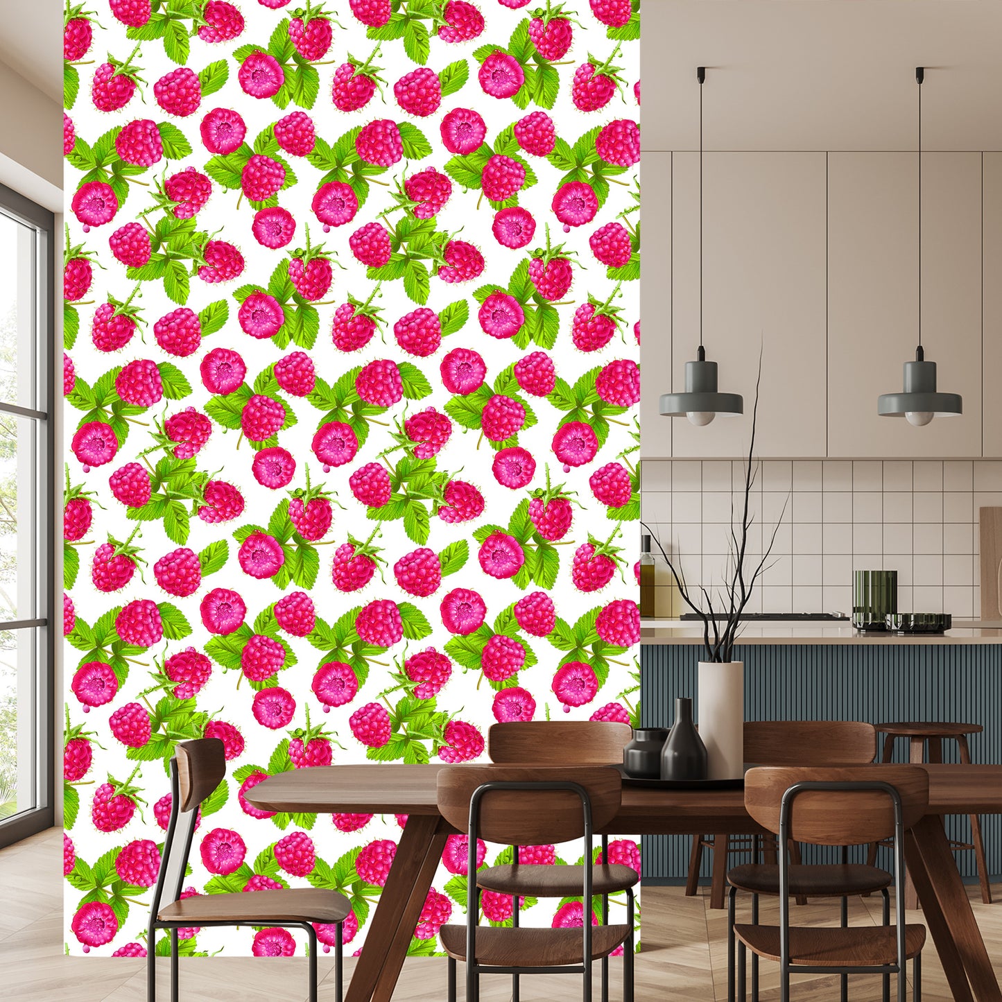 Wallpaper For The Kitchen - Juicy Raspberries
