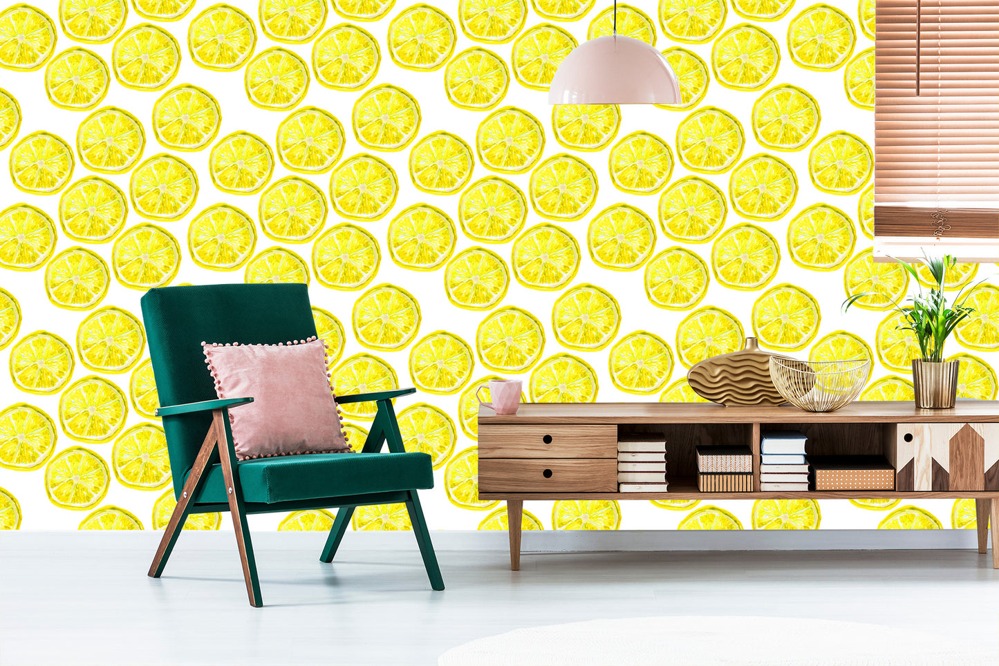 Wallpaper Lemon Fruit For Dining Kitchen