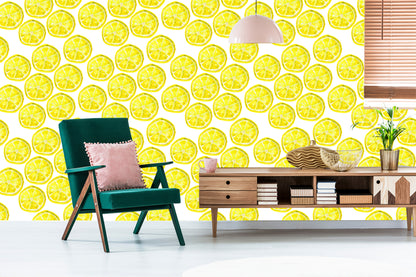 Wallpaper Lemon Fruit For Dining Kitchen