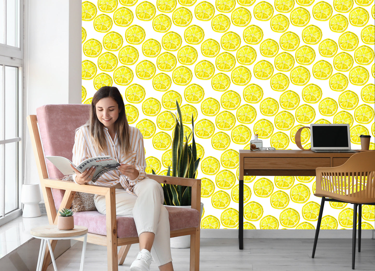 Wallpaper Lemon Fruit For Dining Kitchen