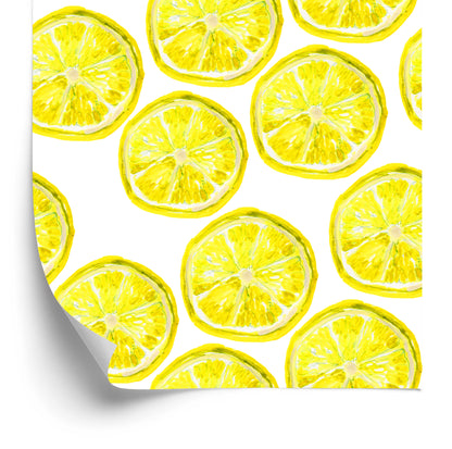 Wallpaper Lemon Fruit For Dining Kitchen