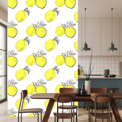Wallpaper Lemon Fruit Leaves For The Kitchen