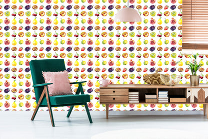 Wallpaper For The Kitchen, Fruits, Apples, Cherries,