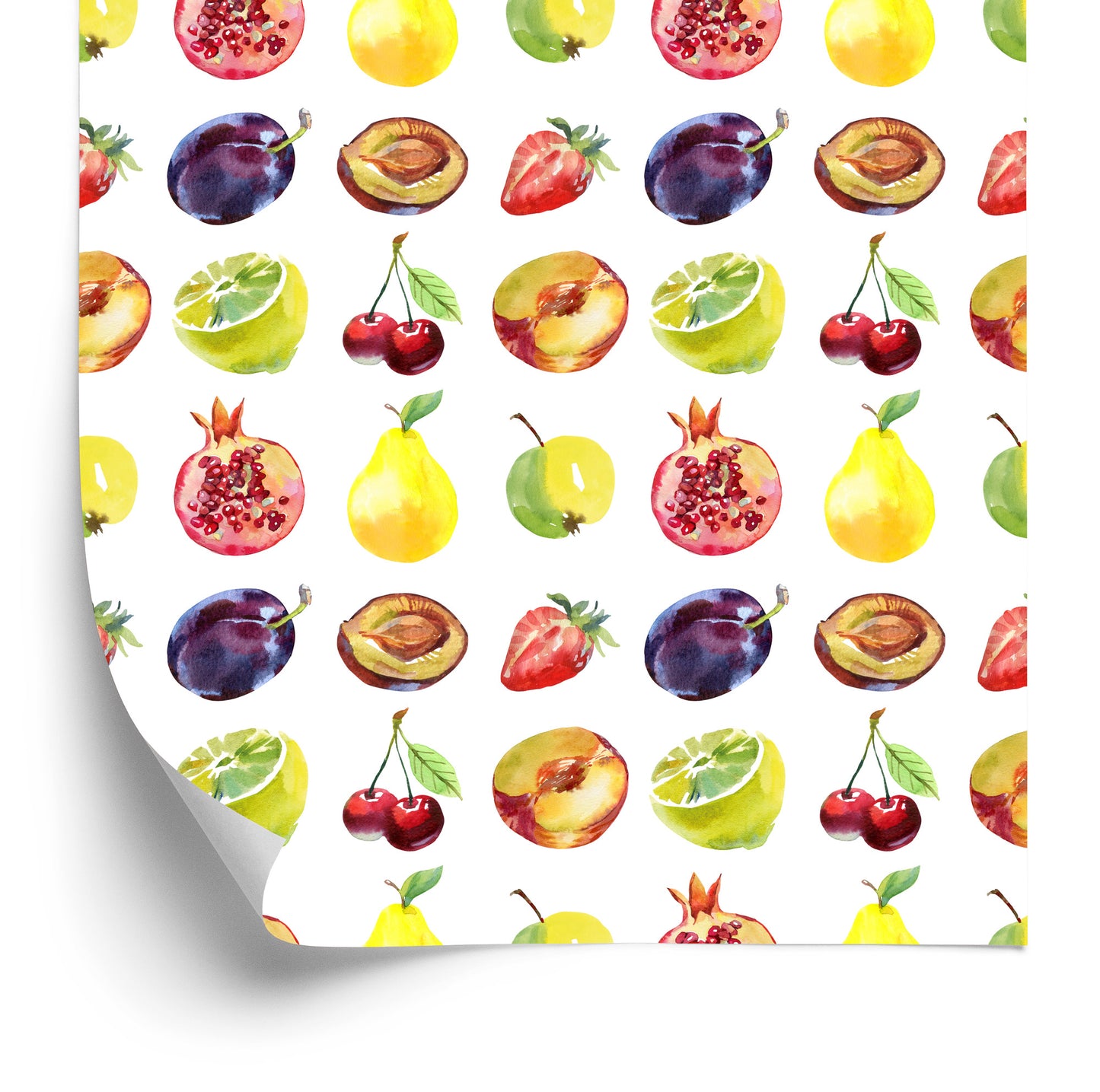 Wallpaper For The Kitchen, Fruits, Apples, Cherries,