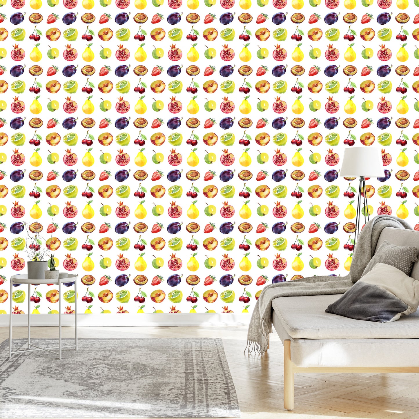 Wallpaper For The Kitchen, Fruits, Apples, Cherries,