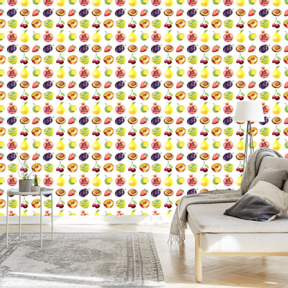 Wallpaper For The Kitchen, Fruits, Apples, Cherries,