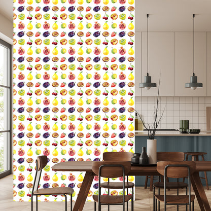 Wallpaper For The Kitchen, Fruits, Apples, Cherries,