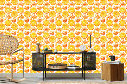 Wallpaper For The Kitchen, Fruits, Citrus, Oranges