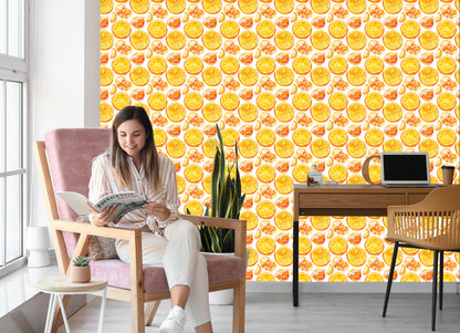 Wallpaper For The Kitchen, Fruits, Citrus, Oranges