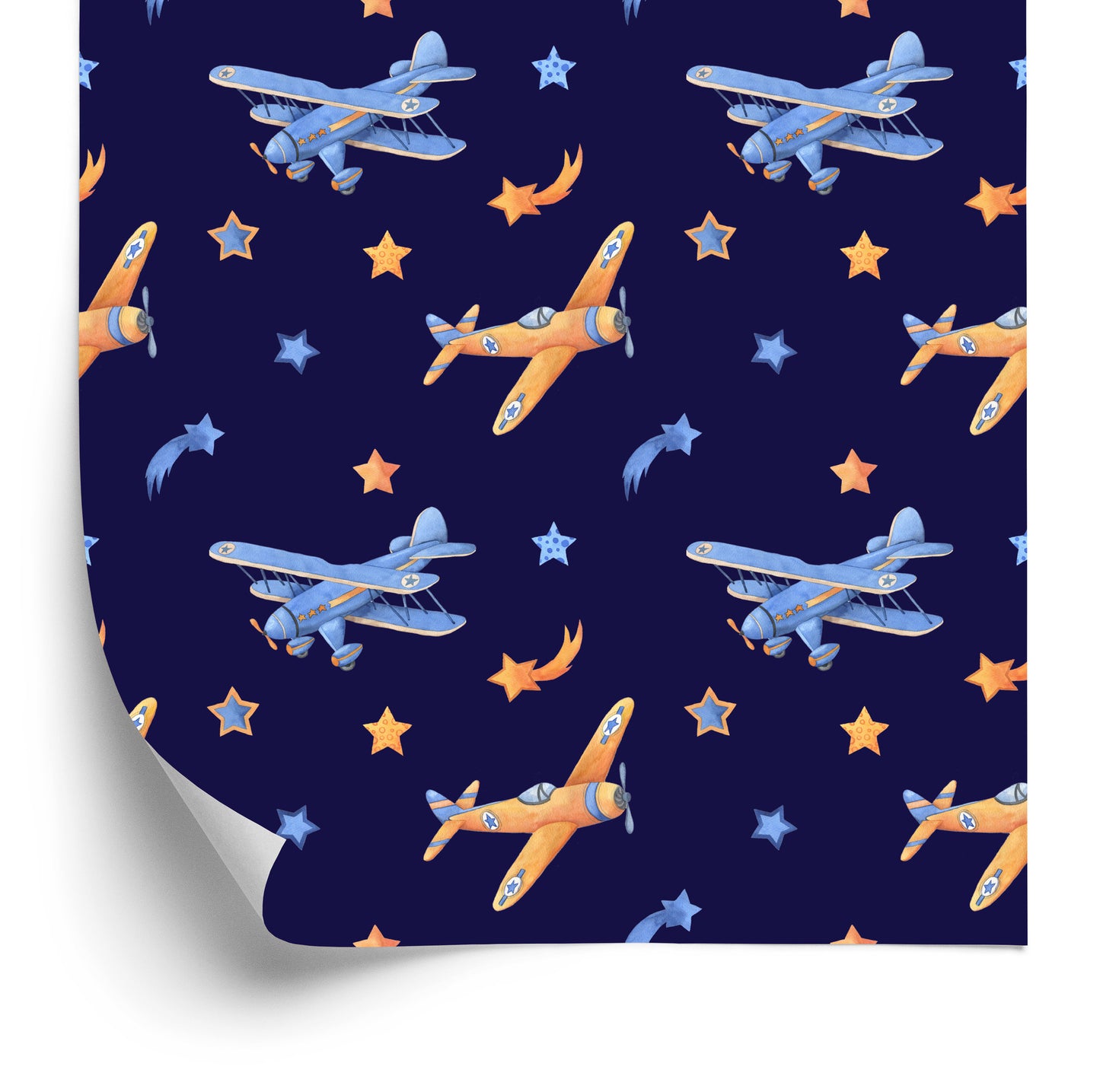 Wallpaper Retro Airplanes With Stars