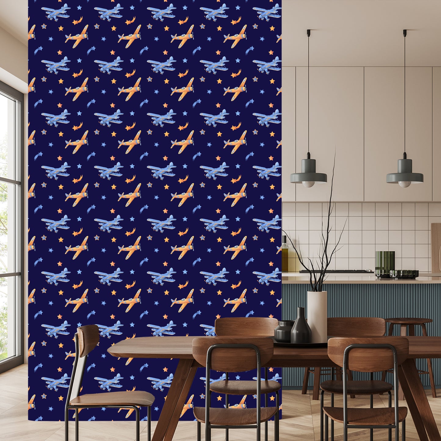 Wallpaper Retro Airplanes With Stars