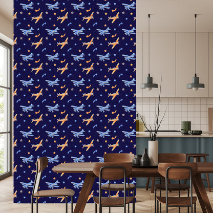 Wallpaper Retro Airplanes With Stars