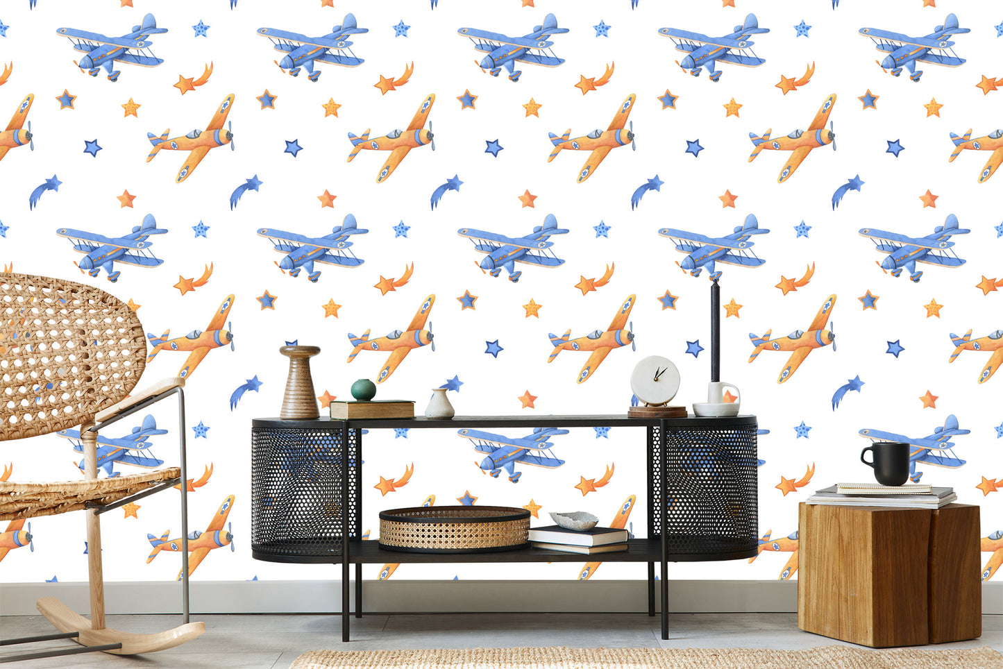 Wallpaper Vintage Airplanes With Stars