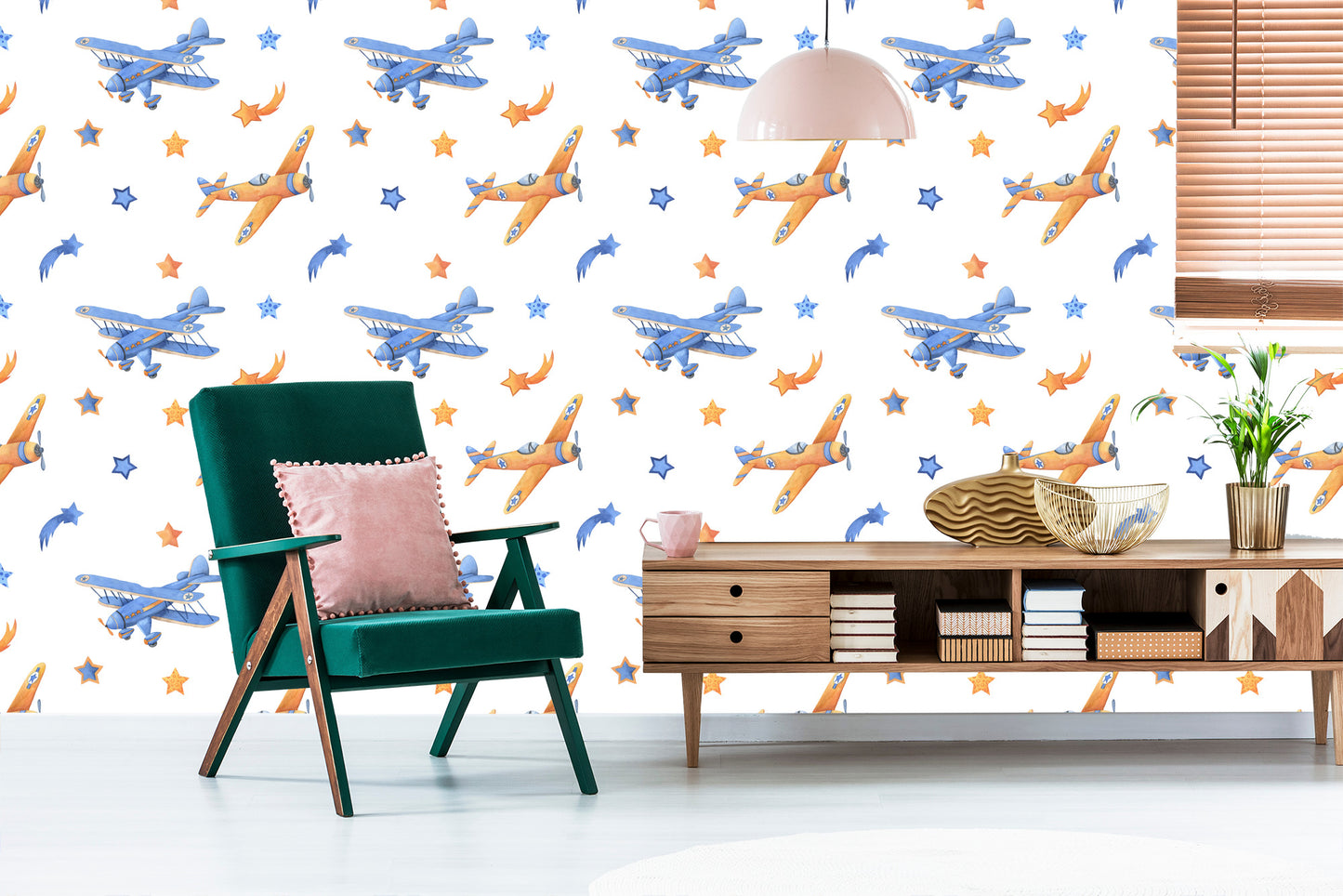 Wallpaper Vintage Airplanes With Stars