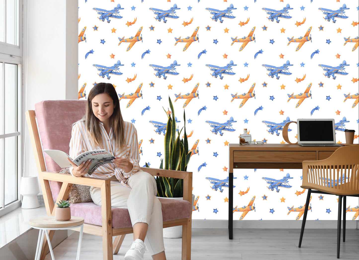 Wallpaper Vintage Airplanes With Stars