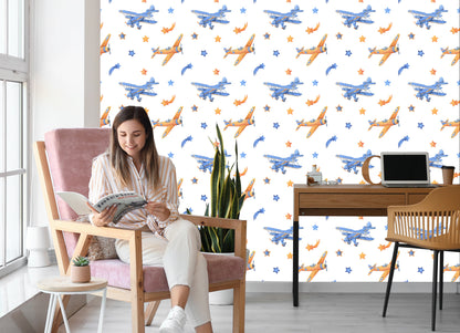 Wallpaper Vintage Airplanes With Stars