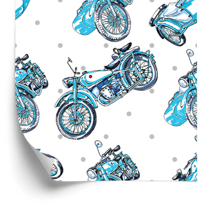 Wallpaper Blue Vintage Motorcycles