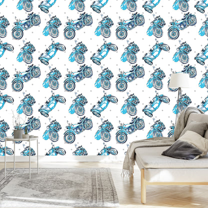 Wallpaper Blue Vintage Motorcycles