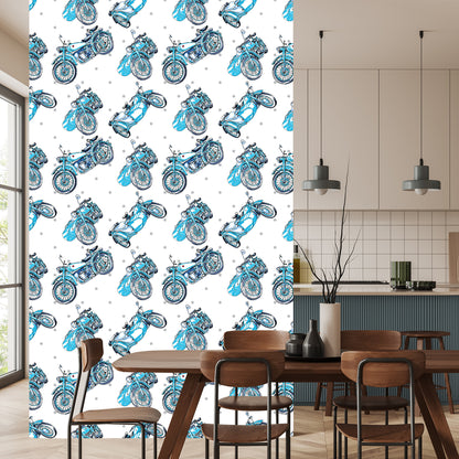 Wallpaper Blue Vintage Motorcycles