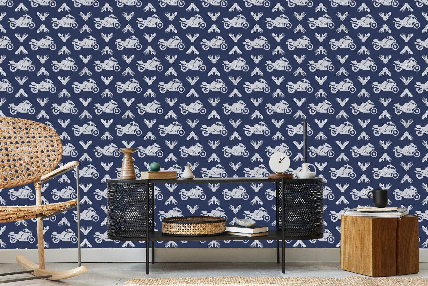 Wallpaper Motorcycles With Modern Ornaments