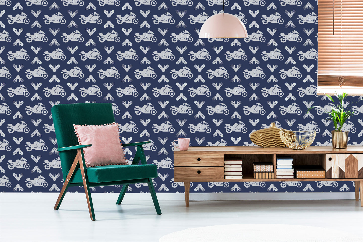 Wallpaper Motorcycles With Modern Ornaments