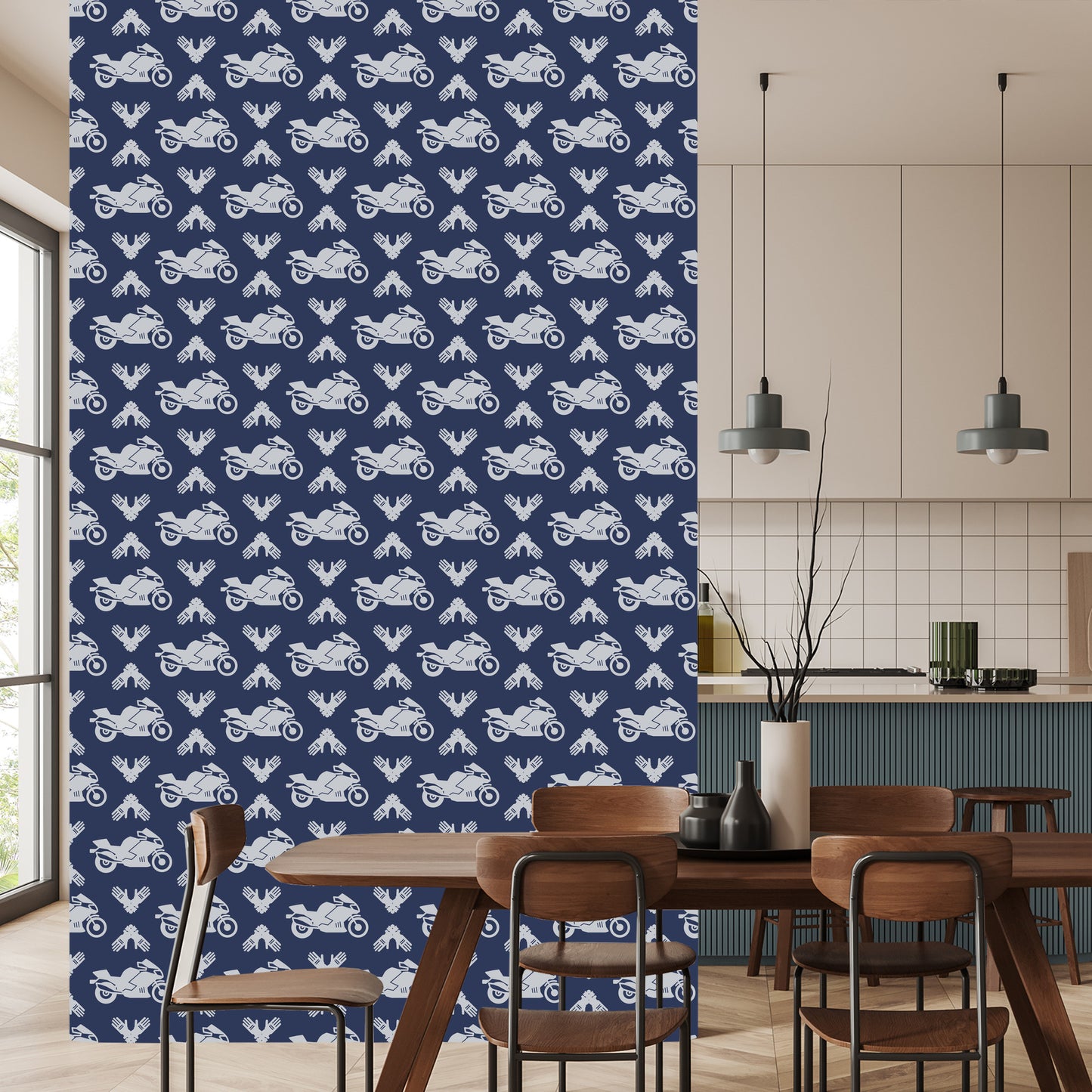 Wallpaper Motorcycles With Modern Ornaments