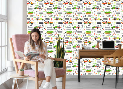 Wallpaper For Children. Trucks. Excavators. Cars