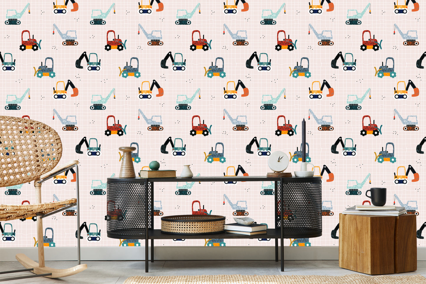 Wallpaper For Children. Vehicles. Machines. Excavators