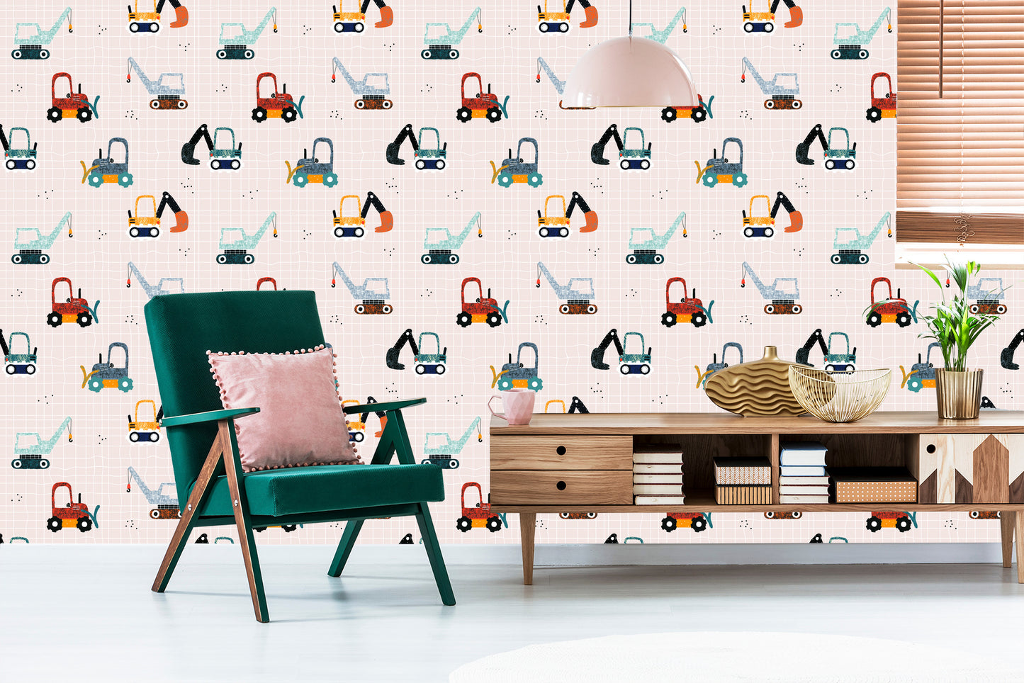 Wallpaper For Children. Vehicles. Machines. Excavators