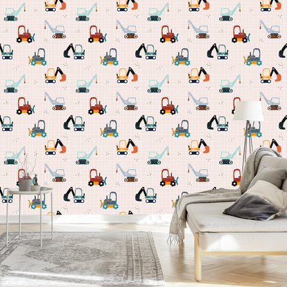 Wallpaper For Children. Vehicles. Machines. Excavators