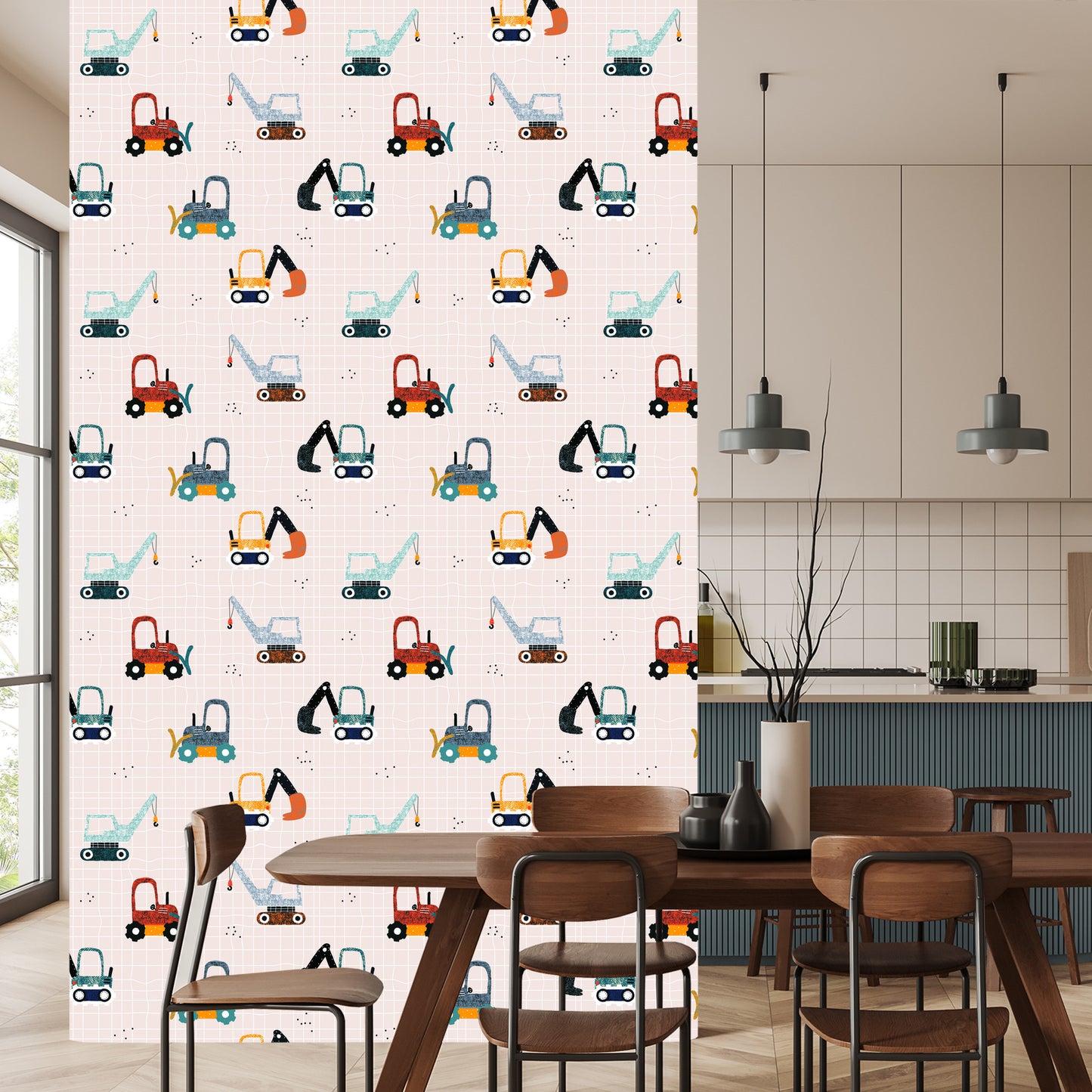 Wallpaper For Children. Vehicles. Machines. Excavators