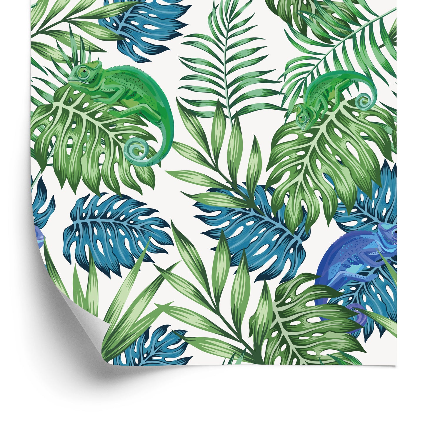 Wallpaper Exotic Chameleon Leaves