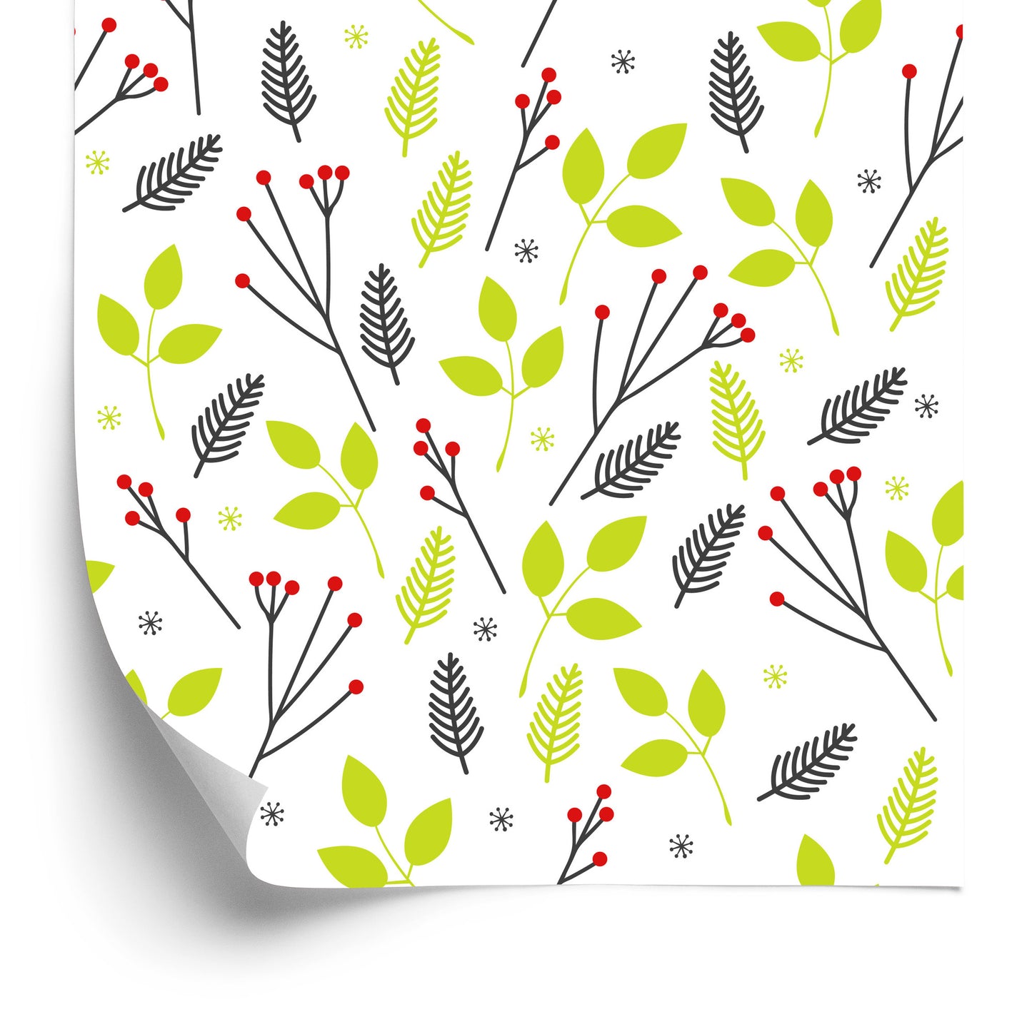 Wallpaper For Children - Green Leaves And Red Berries