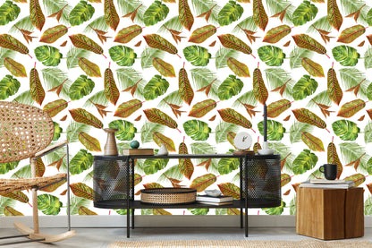 Wallpaper Tropical Palm Leaves