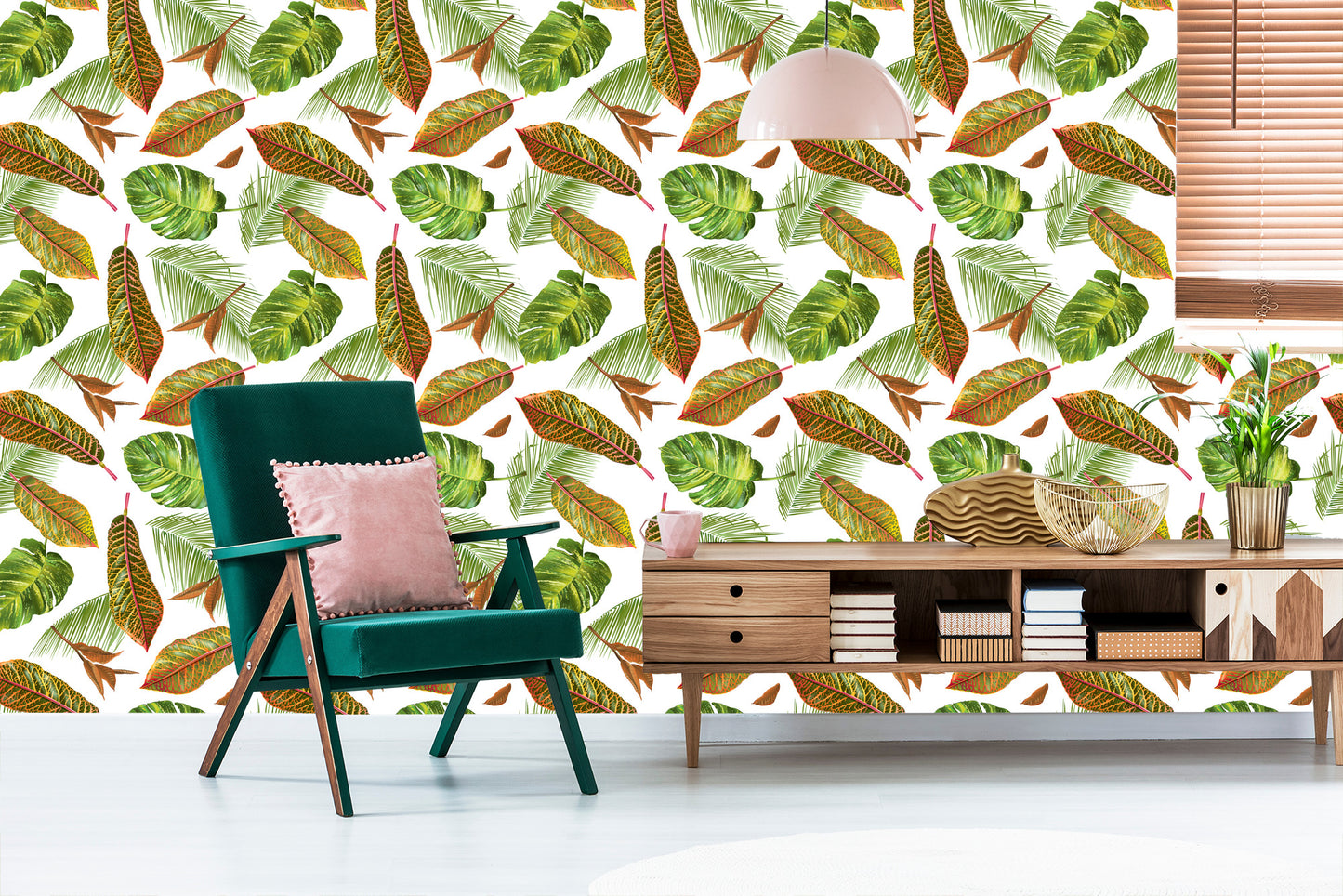 Wallpaper Tropical Palm Leaves