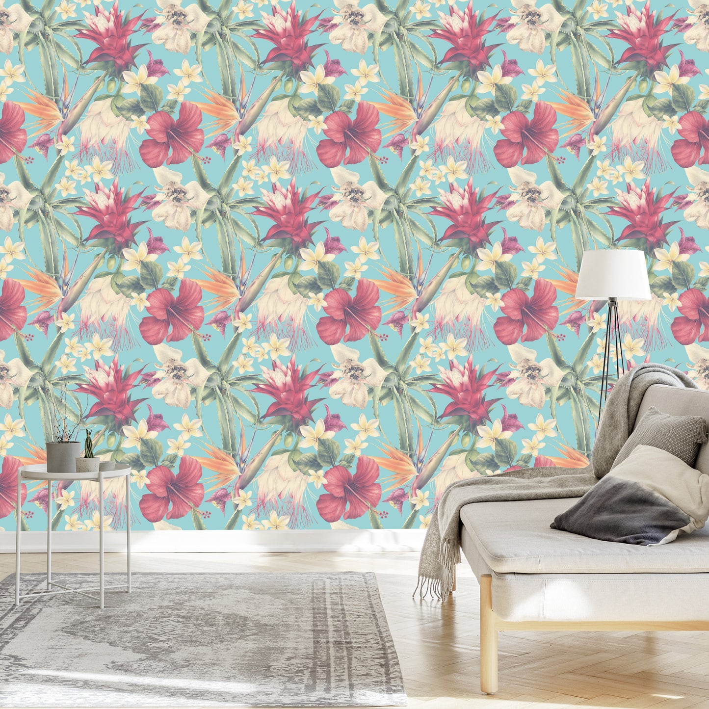 Wallpaper Tropical Plants In Pastels