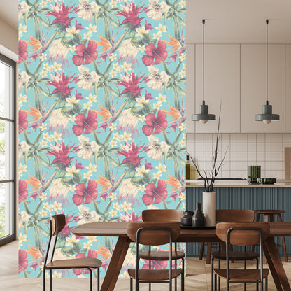 Wallpaper Tropical Plants In Pastels