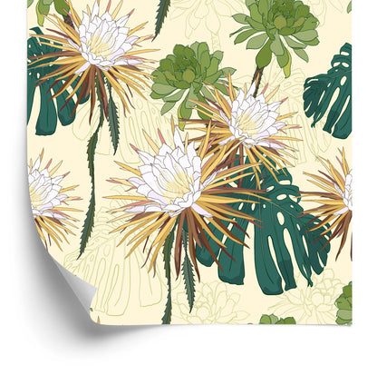 Wallpaper Bright Flowers With Leaves In The Background