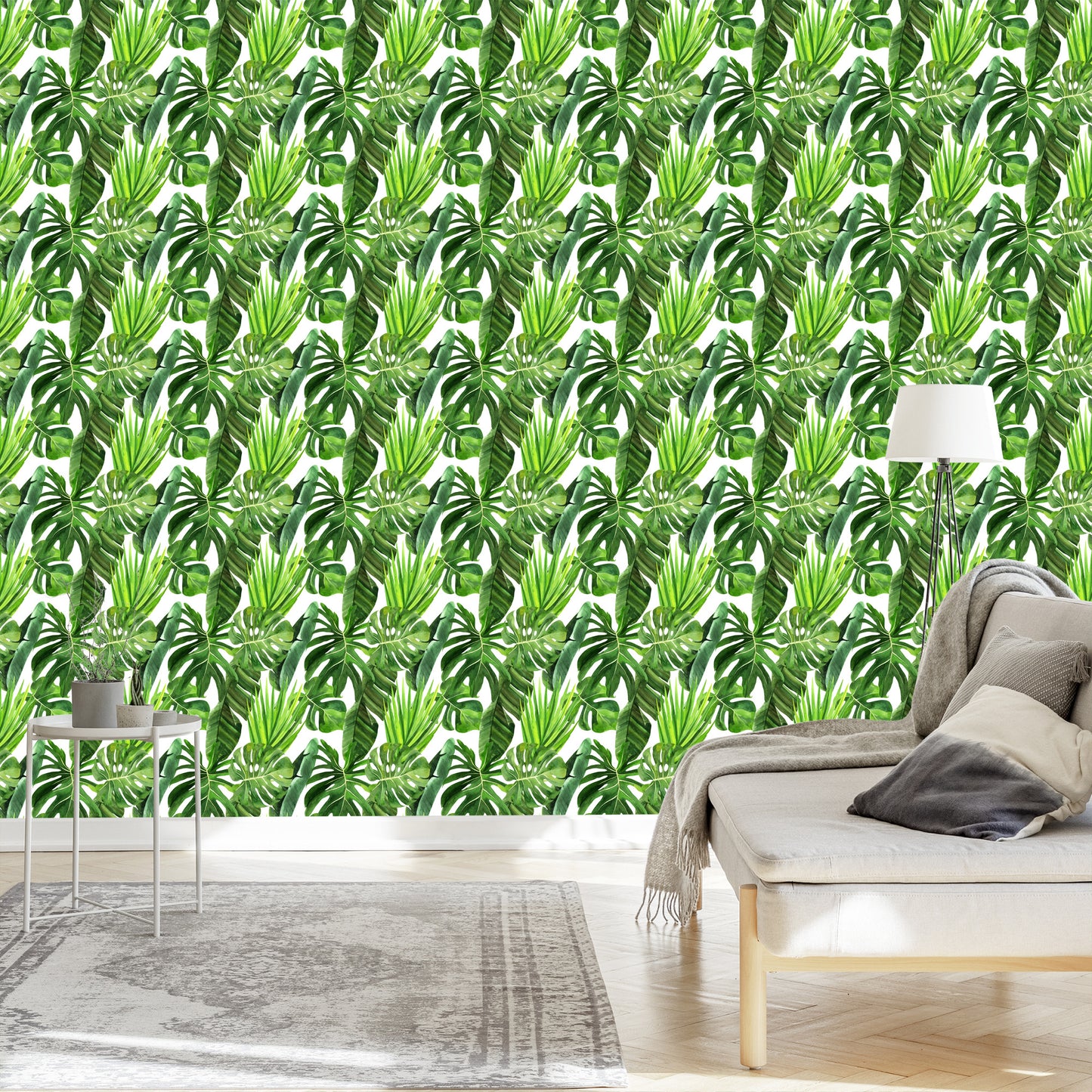 Wallpaper Green Palm Leaves