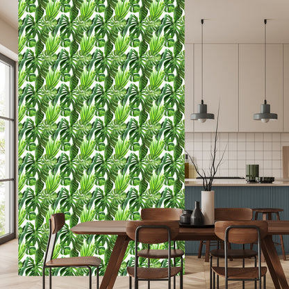 Wallpaper Green Palm Leaves