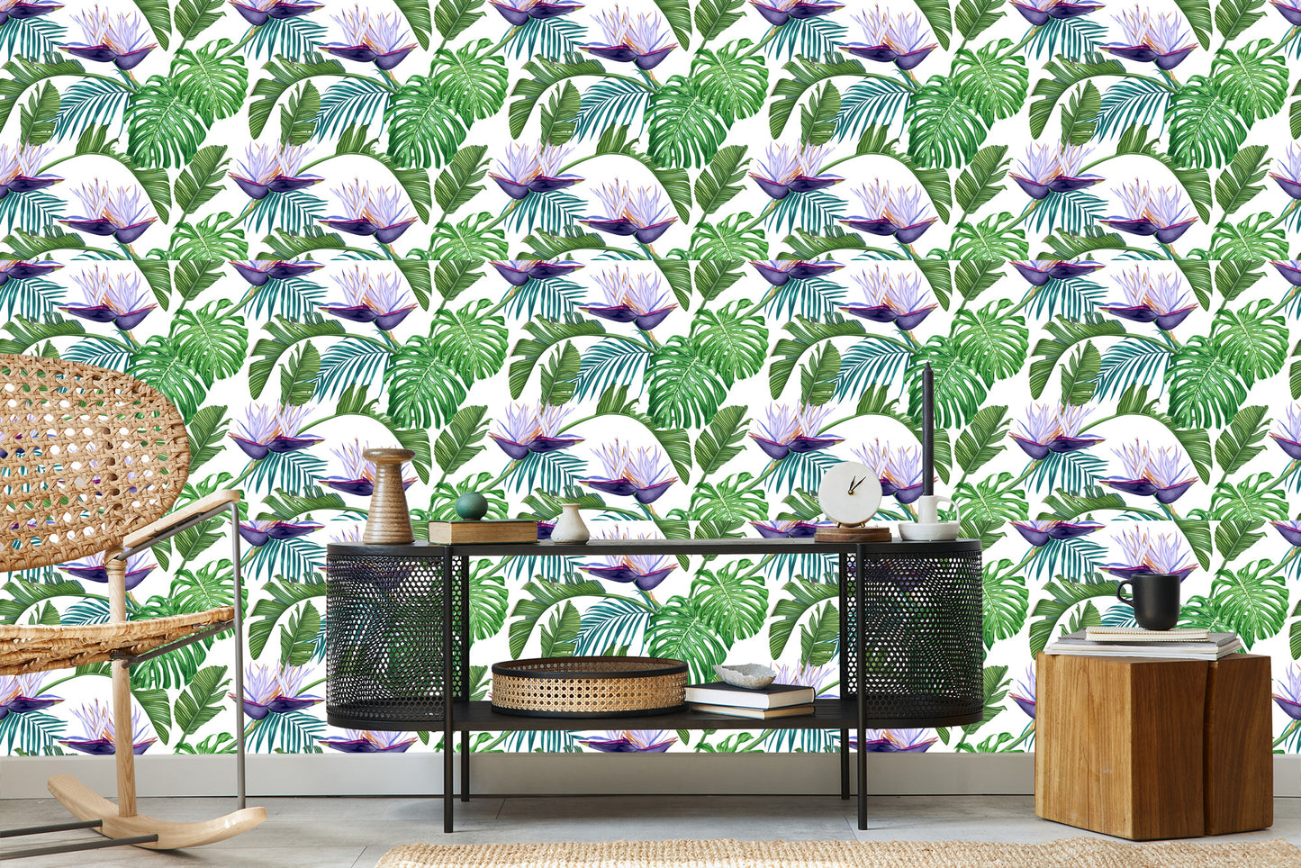 Wallpaper Violet Flowers With Leaves