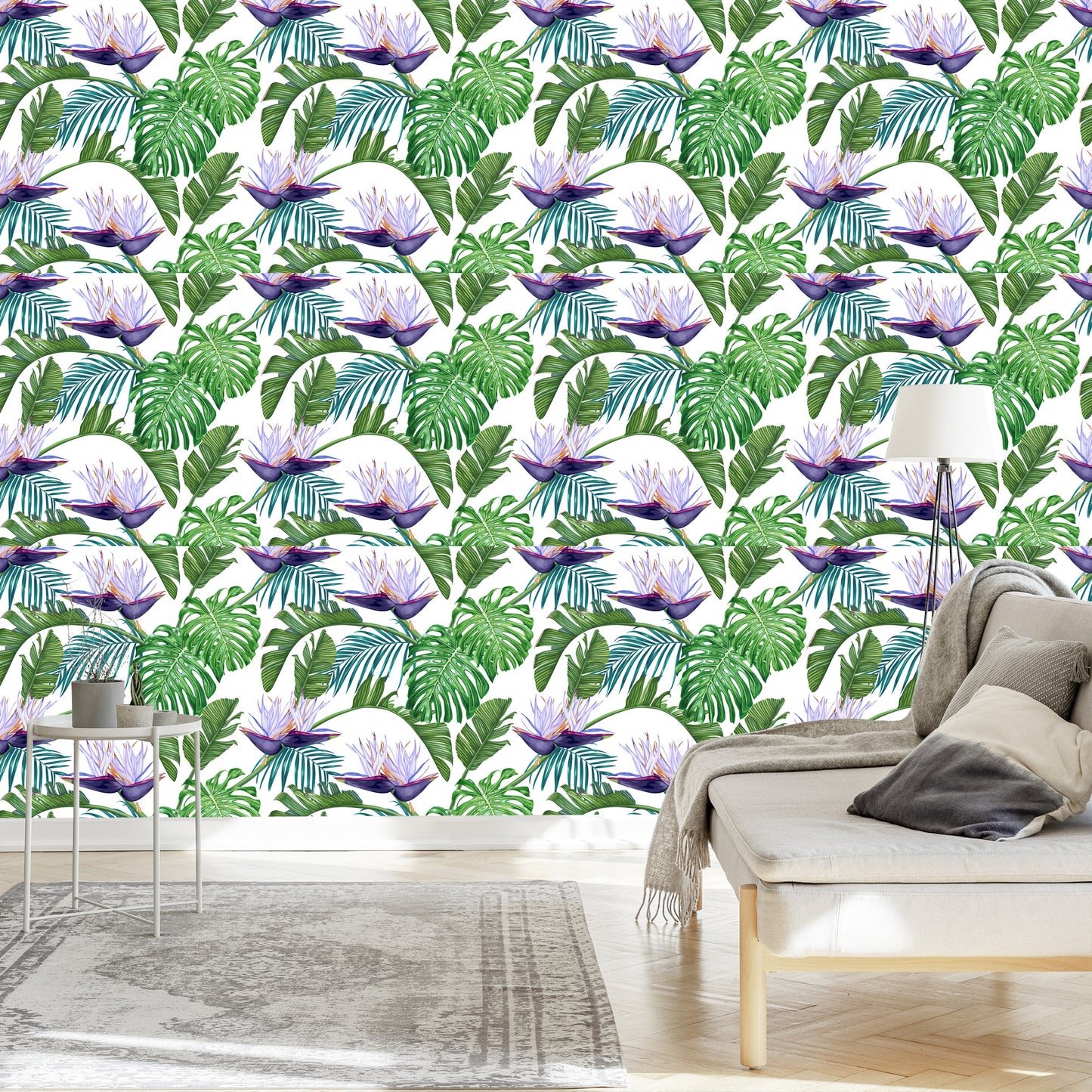 Wallpaper Violet Flowers With Leaves
