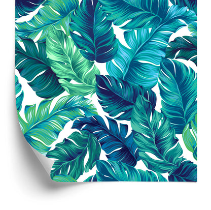 Wallpaper Green-Blue Leaves