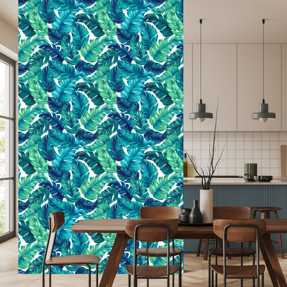 Wallpaper Green-Blue Leaves