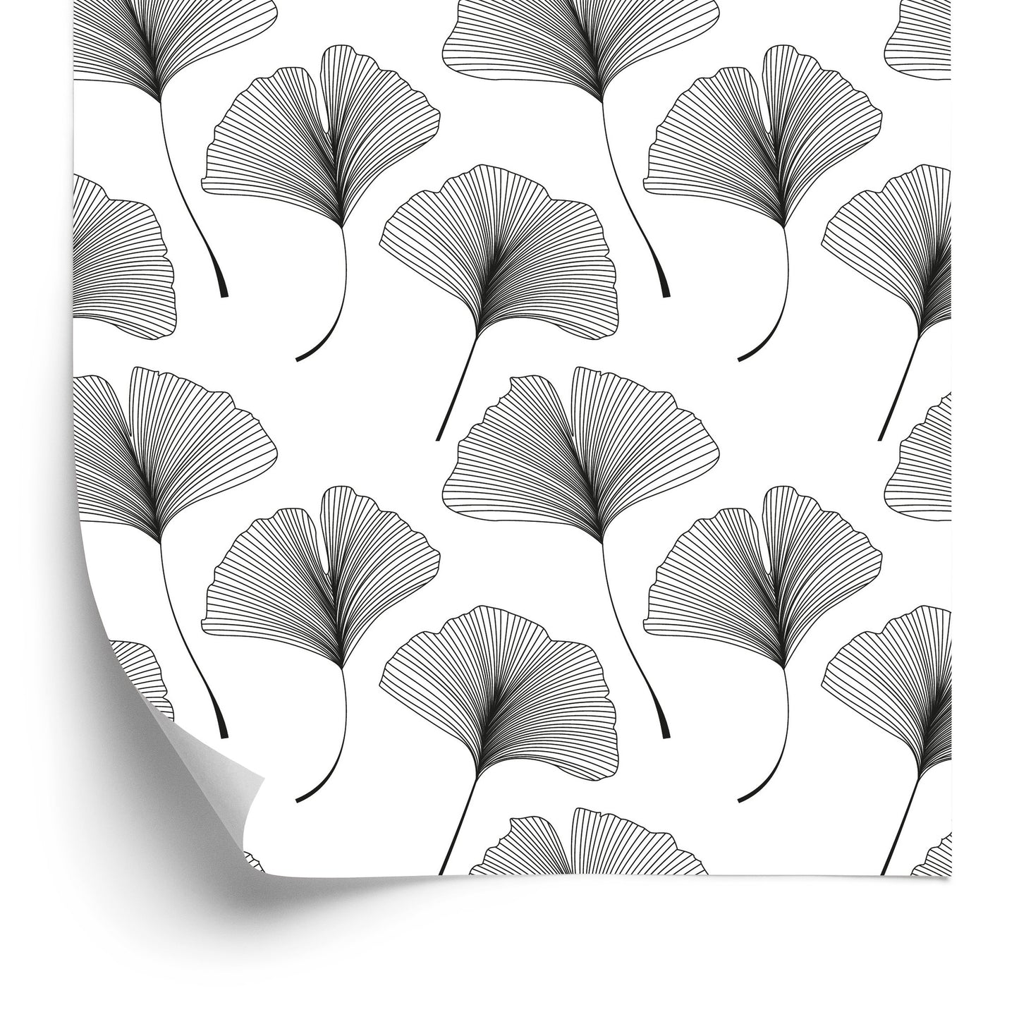 Wallpaper Black And White Leaves