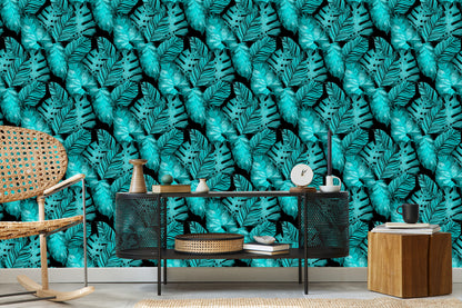 Wallpaper Leaves Of Passion Fruit And Monstera
